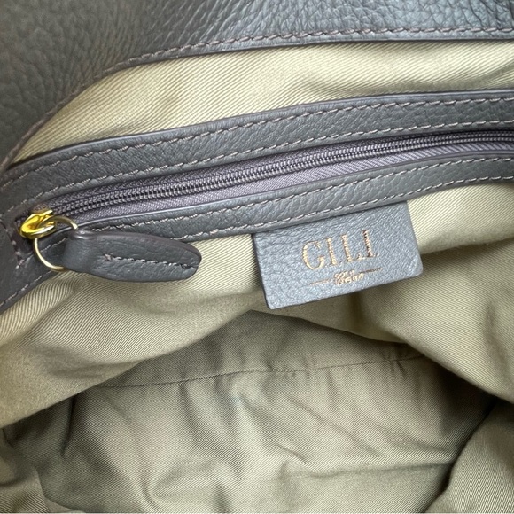 G.I.L.I. Leather Stirrup Hobo Bag with
Fringe in Dk Gray - Picture 10 of 16